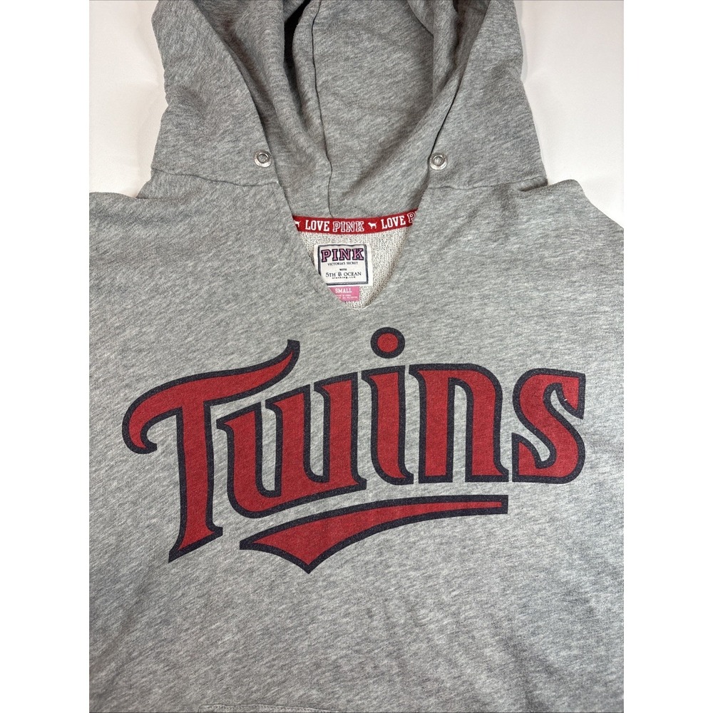 Pink 5th & Ocean Hoodie Womens Medium Gray Minnesota Twins Victoria Secret